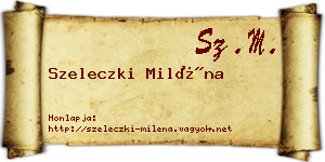 Szeleczki Miléna névjegykártya